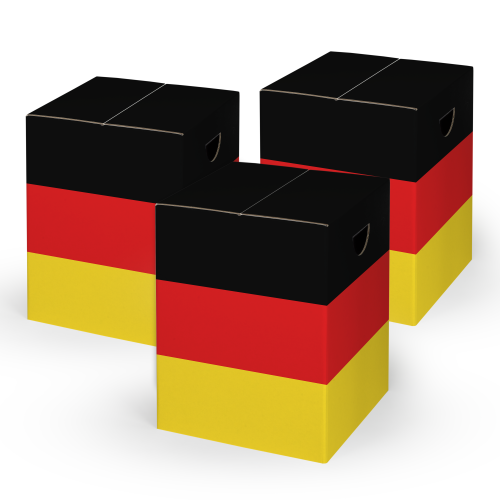 3er-Set Papphocker Basic - Deutschland-Design
