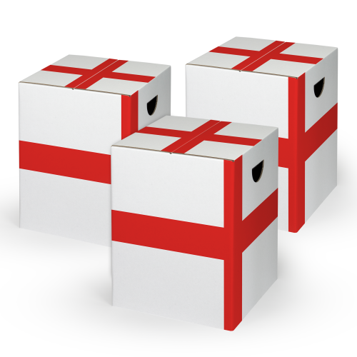 3er-Set Papphocker Basic - England-Design