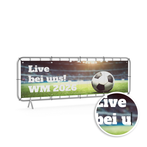 Absperrgitter Banner - Live bei uns