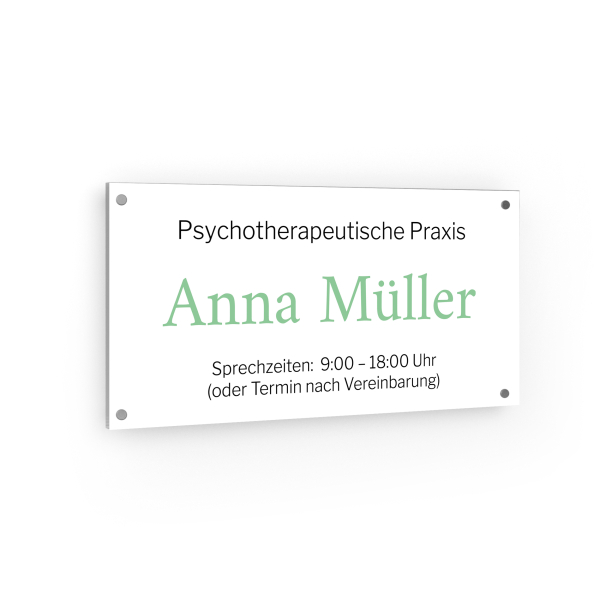 Praxisschild - Psychotherapie I